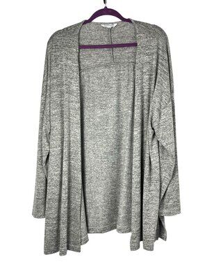 Boutique Women’s XL/1X? Open Front Long Cardigan Gray Knit Duster Used
